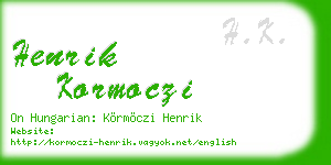 henrik kormoczi business card